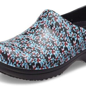 Crocs Women's 9 Neria Pro Triple Comfort Floral Slide-on Rubber Clogs